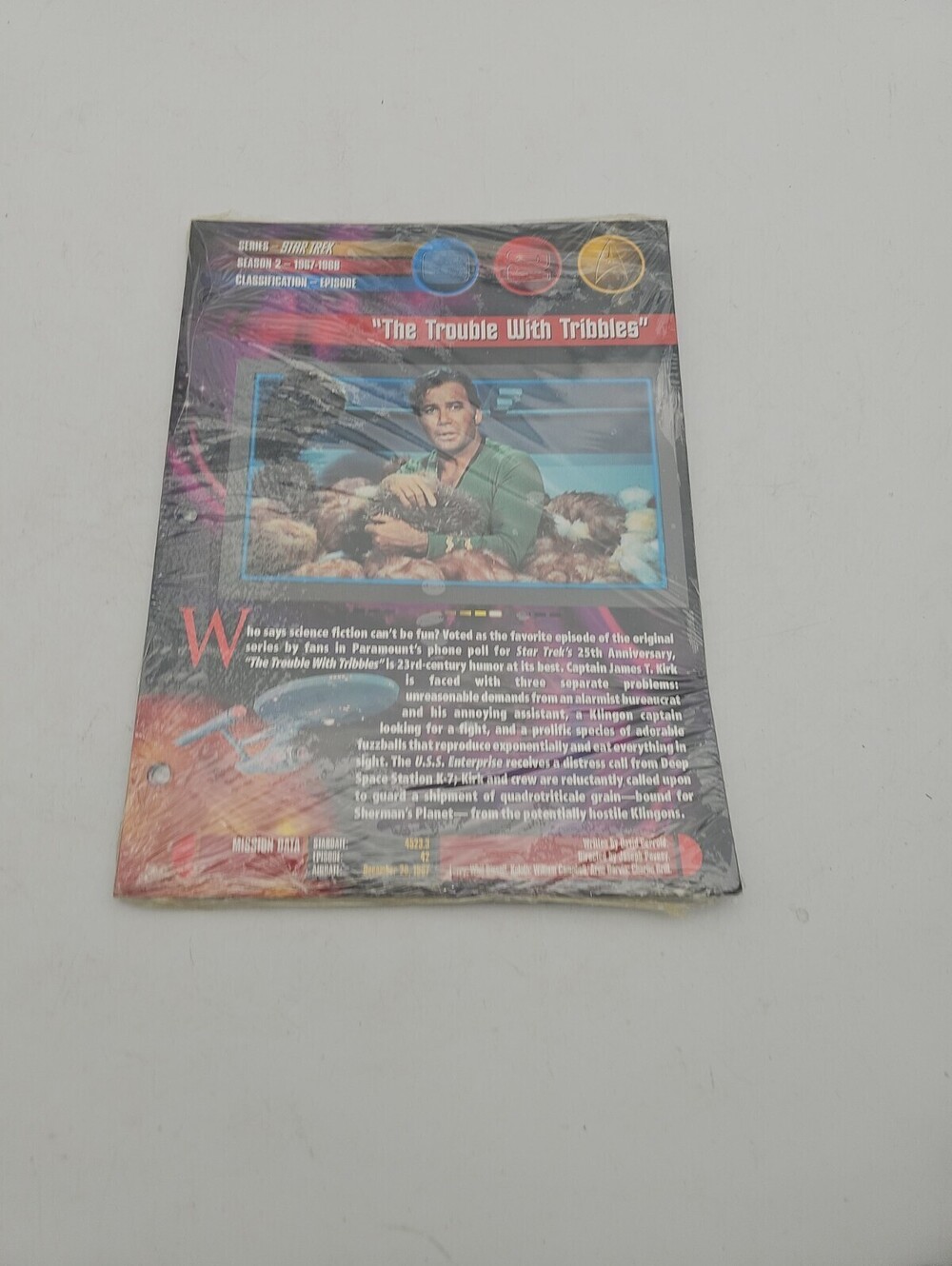 1998 Vtg Star Trek "Trouble With Tribbles” 5 Sealed Fact & Photo Cards Newfield
